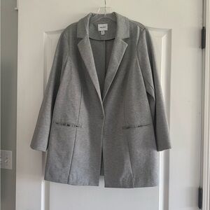 Nine West Gray Blazer Relaxed Fit Suit Jacket
